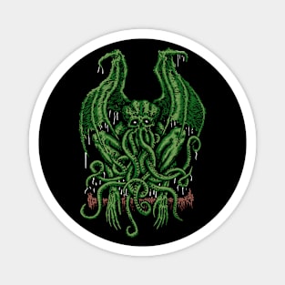 Coloured Cthulhu on Black Magnet